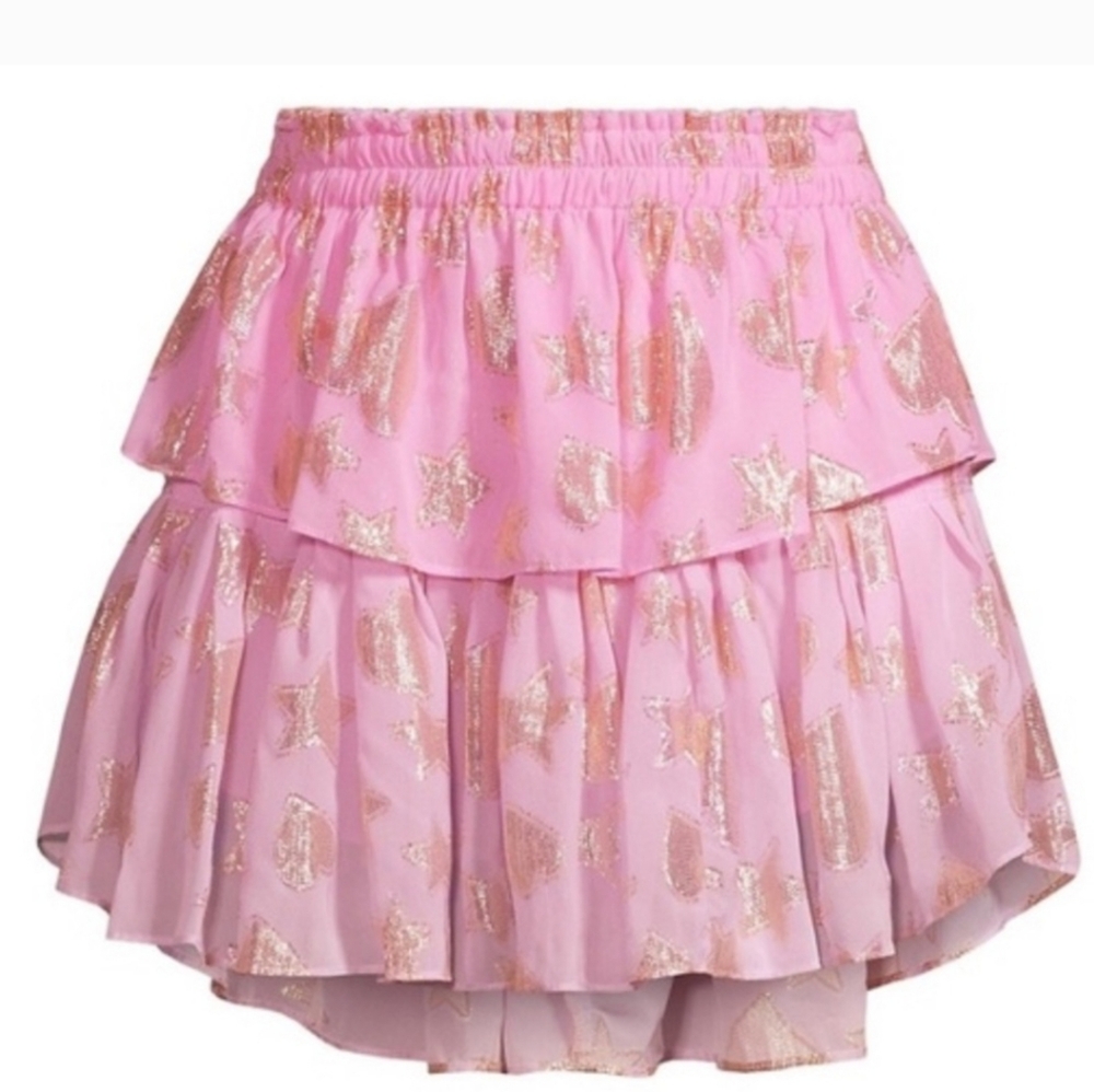 LoveShackFancy Sunset Ombre Ruffled Skirt
